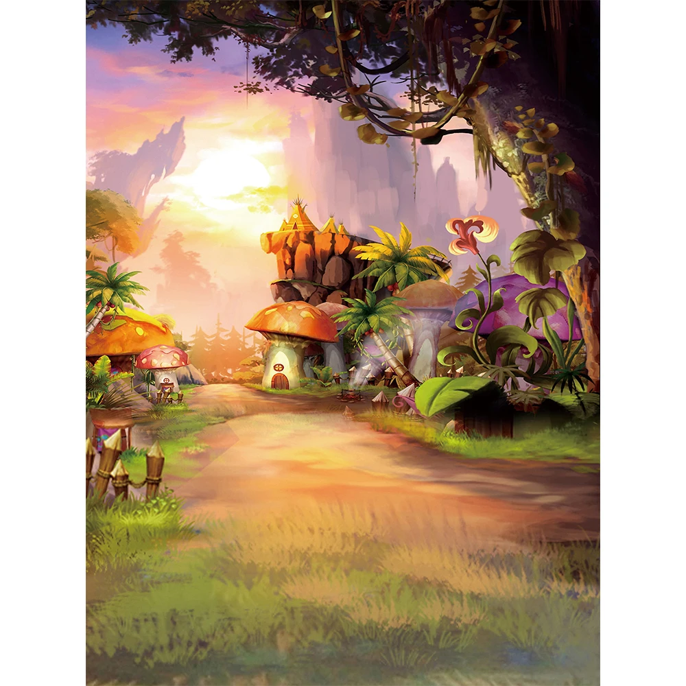 Allenjoy декорации &quotСтрана Чудес&quot Весенняя Сказка мультфильм гриб солнце дерево