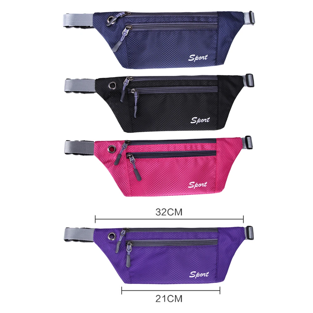 

Ultra Slim Sport Waist Belt Bag Waterproof Running Jogging Hiking Zip Fanny Pack Pouch Waist Packs Workout Accessories Waistband