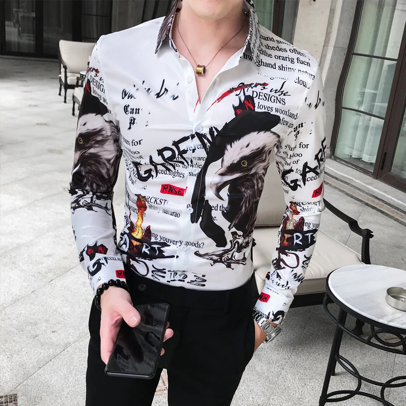 Мужская Повседневная рубашка с длинным рукавом белая формальная деловая