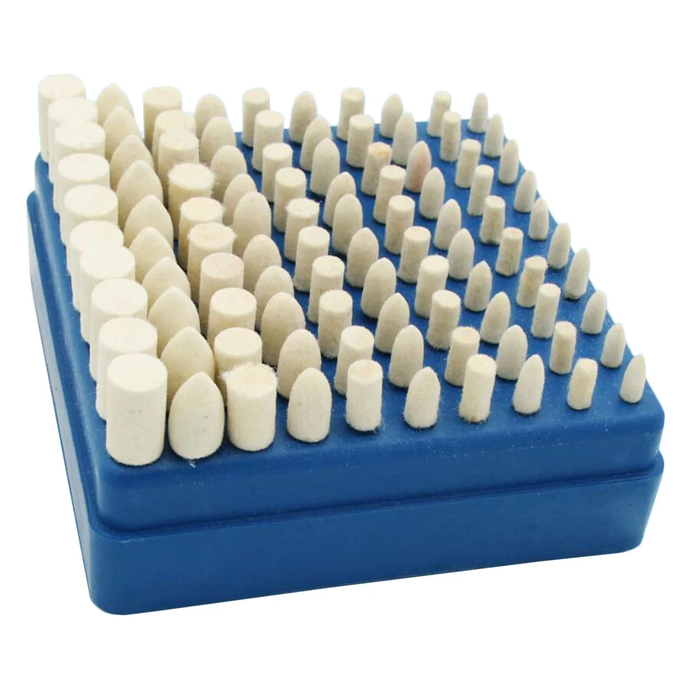 

100pcs Polishing Buffing Wheels Wool Grinding Bits Felt Mandrel Grinding Bits