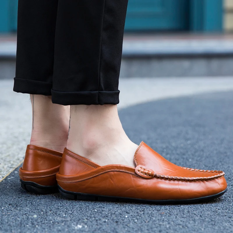 MVVT Классическая удобная повседневная обувь мужские лоферы Разделение кожаная