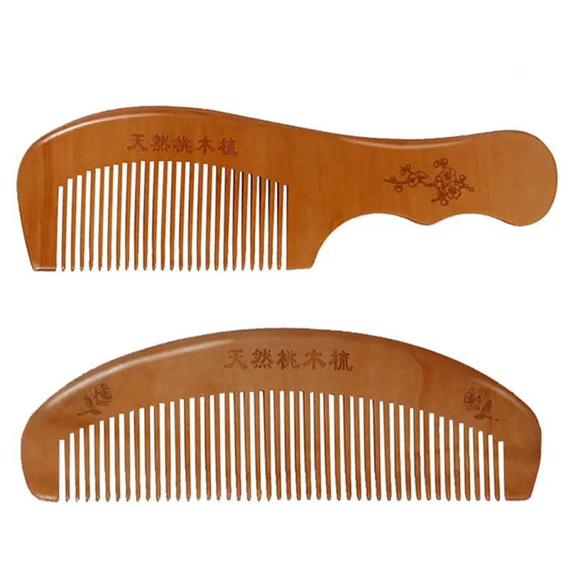 

Natural Peach Comb Anti-static Peach Wooden Comb Massage Health Care Hair Brushes Hairdressing Valentine's Day Present