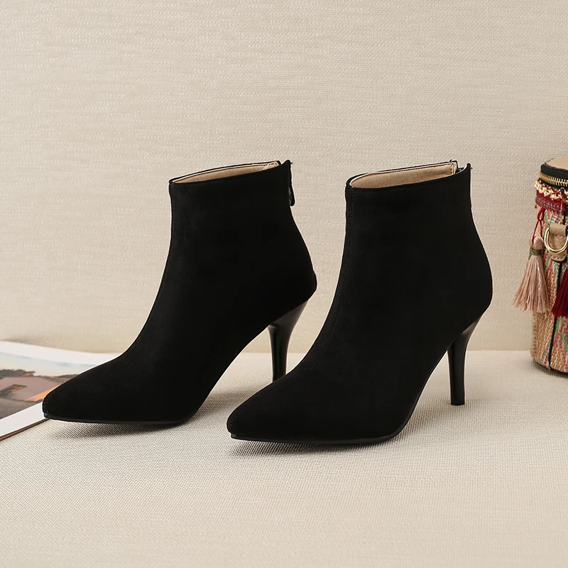 ZawsThia 2020 осень зима искусственная замша зеленые коричневые черные тонкие высокие