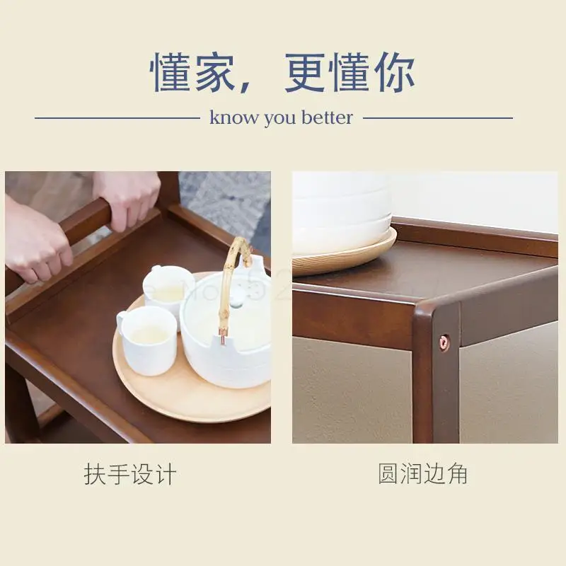 Подвижная тележка для обеденного автомобиля из твердой древесины