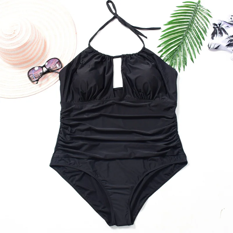 

4XL Large Big Plus Size Swimwear For Women Sexy One Piece Swimsuit Slimming Female Print Retro Beach Bathing Suit Bodysuit
