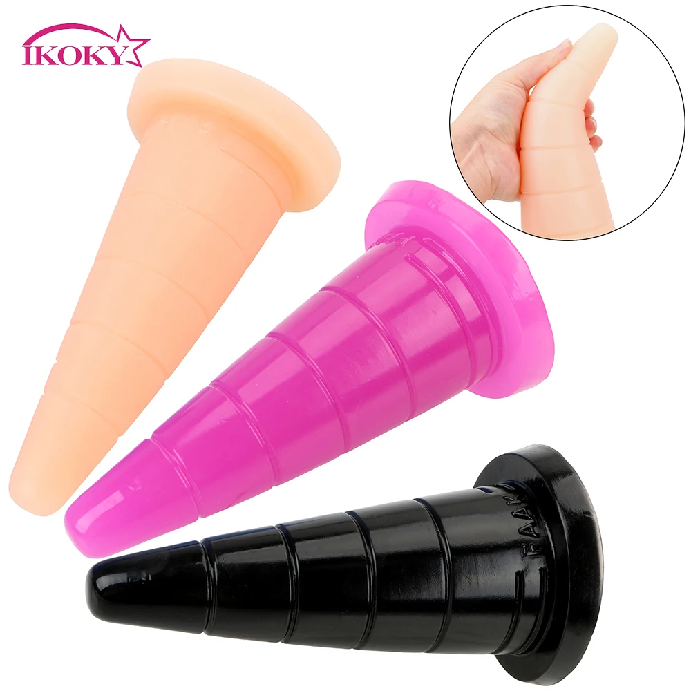 IKOKY Реалистичный огромный фаллос анальная пробка искусственный член секс-игрушки для женщин анальное присоска большой дилдо стимуляция клитора.