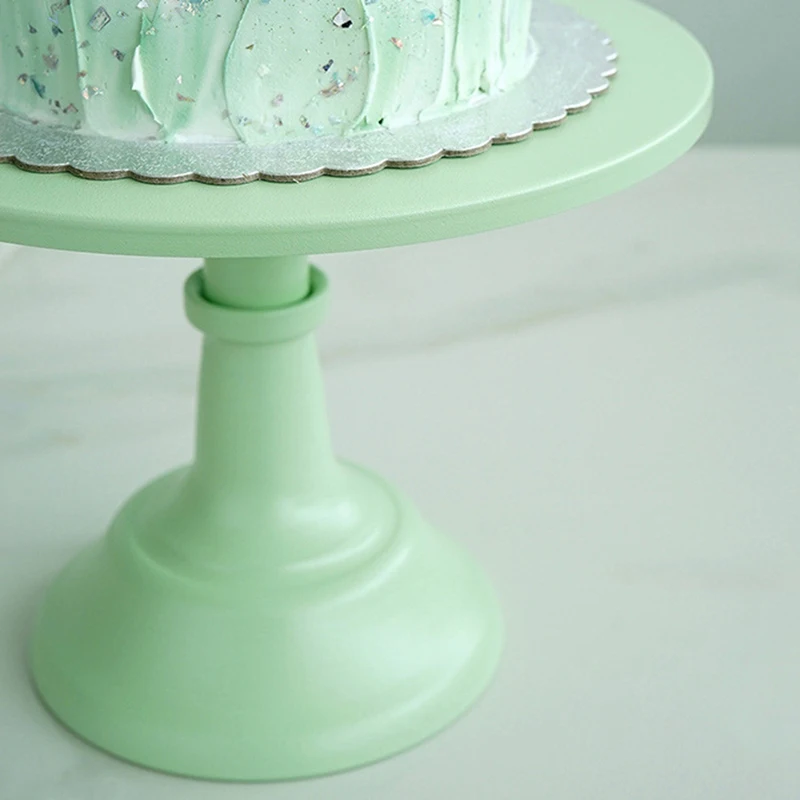 

2 Pcs Metal Iron Cake Stand Round Pedestal Dessert Holder Cupcake Display Rack Bakeware (Pink & Green)