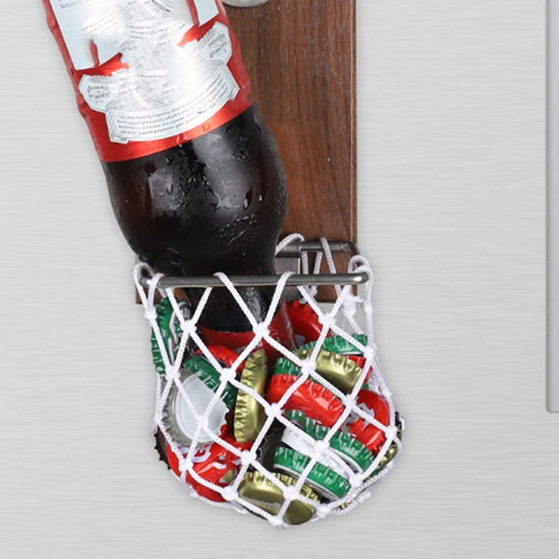 

1Pc Wine Beer Bottle Opener Wall Mount Bottle Football Bottle Opener with Embedded Magnetic Cap Catcher in Solid Opener