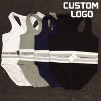 custom logo sports brassiere set cotton womens briefs boxers thong letter logo underwear set