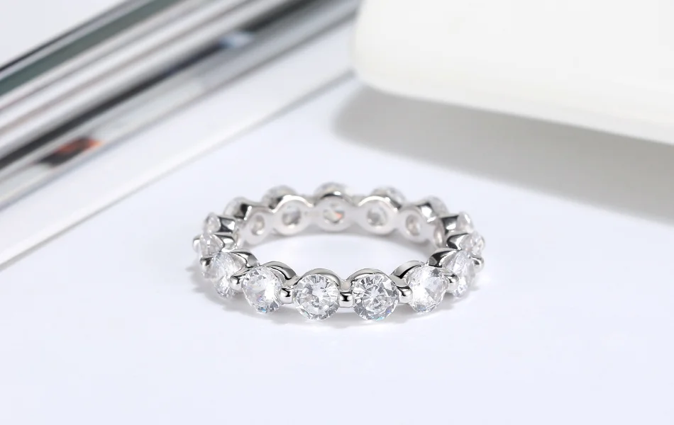 ORSA JEWELS, Настоящее серебро, мерцающее, классические кольца для женщин, Круглый, полный, высший сорт, кубический цирконий, изысканные, вечерние, кольцо SR189