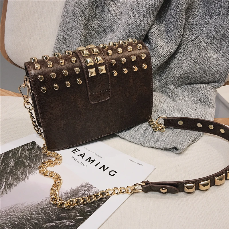 Роскошные женские сумки с заклепками вместительный кошелек высококачественные