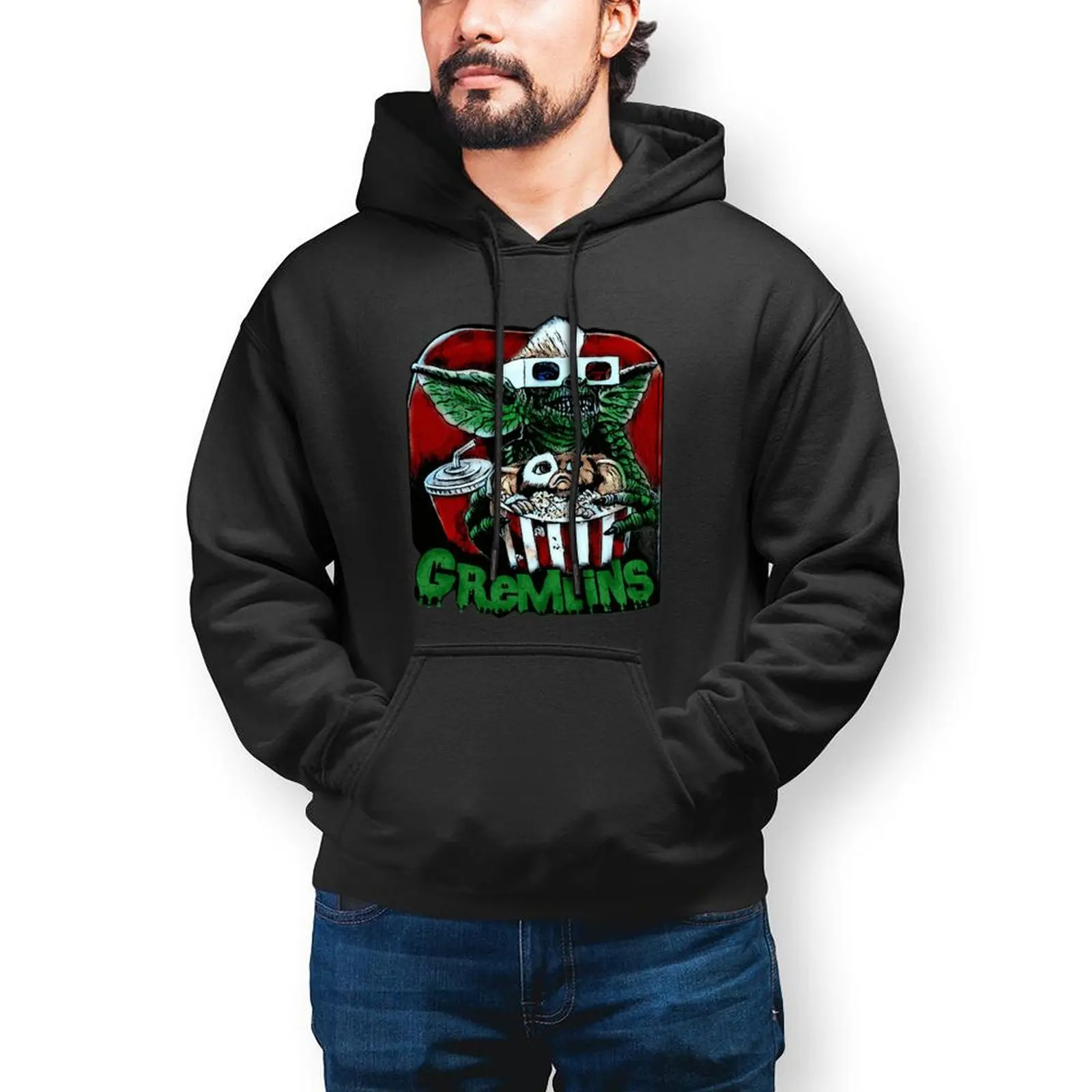 

Gizmo Gremlin Hoodies Autumn Cotton Hoodie Casual Streetwear Long Pullover Hoodie Mens XL