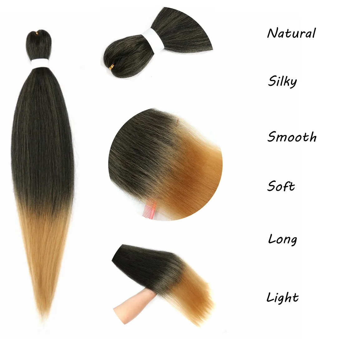 ValenWigs 26'' 8Pcs/Lot EZ Braids Pre Stretched Braiding Hair Yaki Straight Crochet Extensions Kanekalon Jumbo |