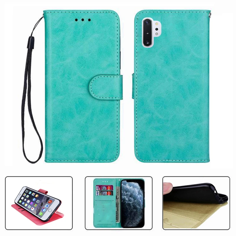 

Для Samsung Galaxy Note10 + SM-N975F SM-N975F/DS SM-N975U бумажник чехол Высокое качество кожаный чехол для телефона с откидной крышкой в виде ракушки Защитная кры...