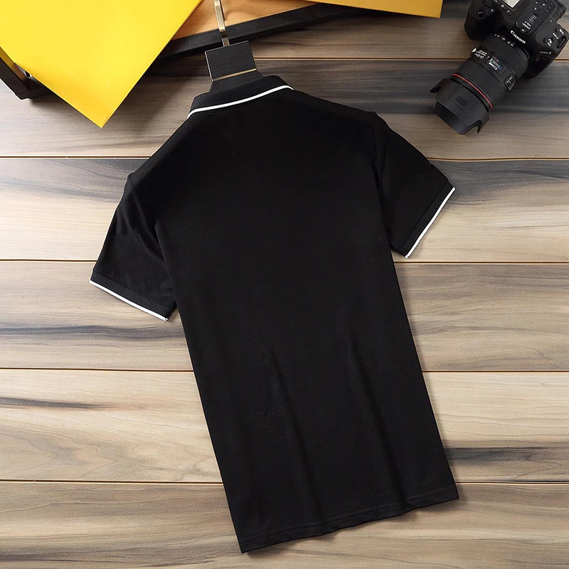 

Seestern brand men's polo shirts Lapel stripe applique crown butterfly Wheat spike leisure spring summer short sleeve man polos