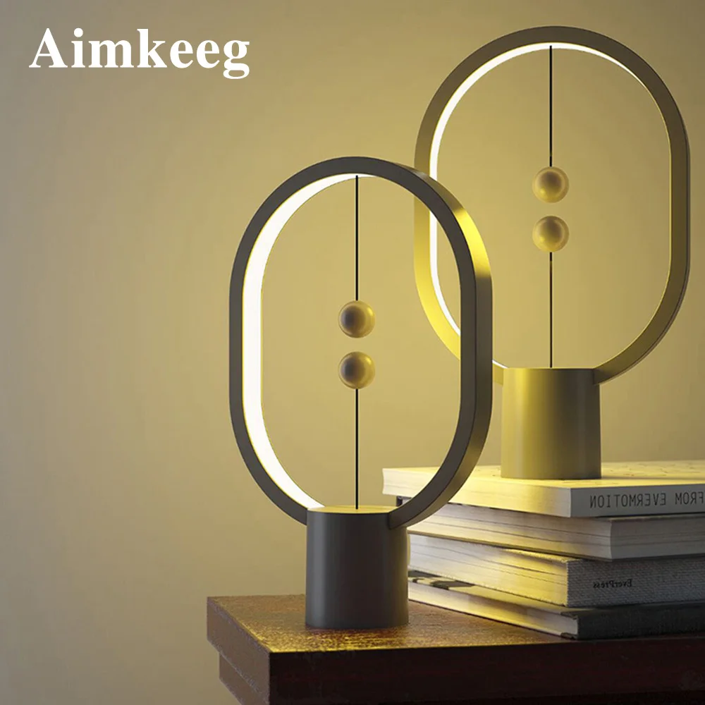 Aimkeeg, балансирующая лампа, ночник, магнитный, средний, воздушный переключатель, интеллектуальное украшение, для дома, офиса, для ухода за глазами, Ночной светильник, украшение