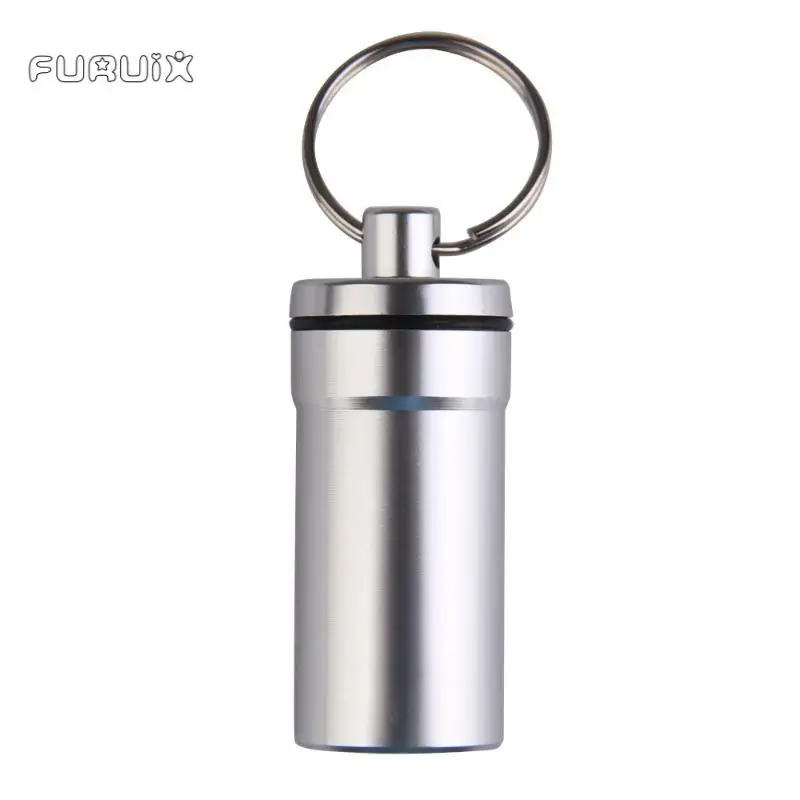 

Portable Travel Pill Medicine Box Case Waterproof Container Keychain Tools Capsule Bottle Key Ring Chain First Aid Medicine Box