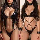 Откровенное нижнее белье, сексуальное экзотическое нижнее белье, платье из искусственной кожи, комбинация, сексуальные костюмы, сексуальная клубная одежда, одежда для сна