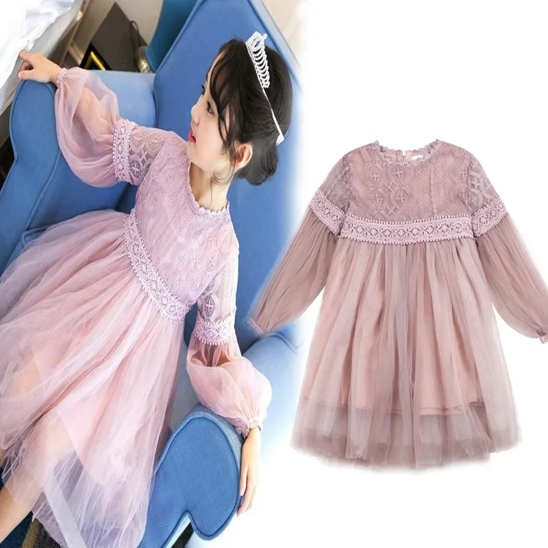 Новинка 2018 платье для девочек на весну и осень детское принцессы с длинным