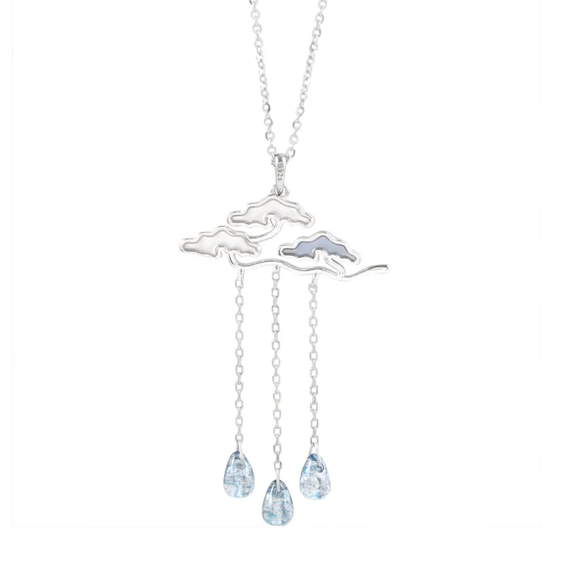 Женское Ожерелье-чокер из серебра 925 пробы с кулоном в виде облаков | Украшения и