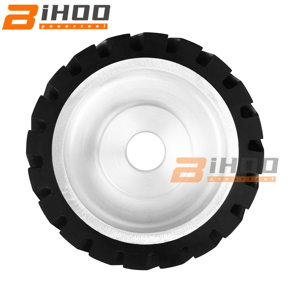 Contact Wheel 200X50mm Serrated Belt Grinder Contact Wheel Contact Rubber Wheel for Abrasive Sanding Belt