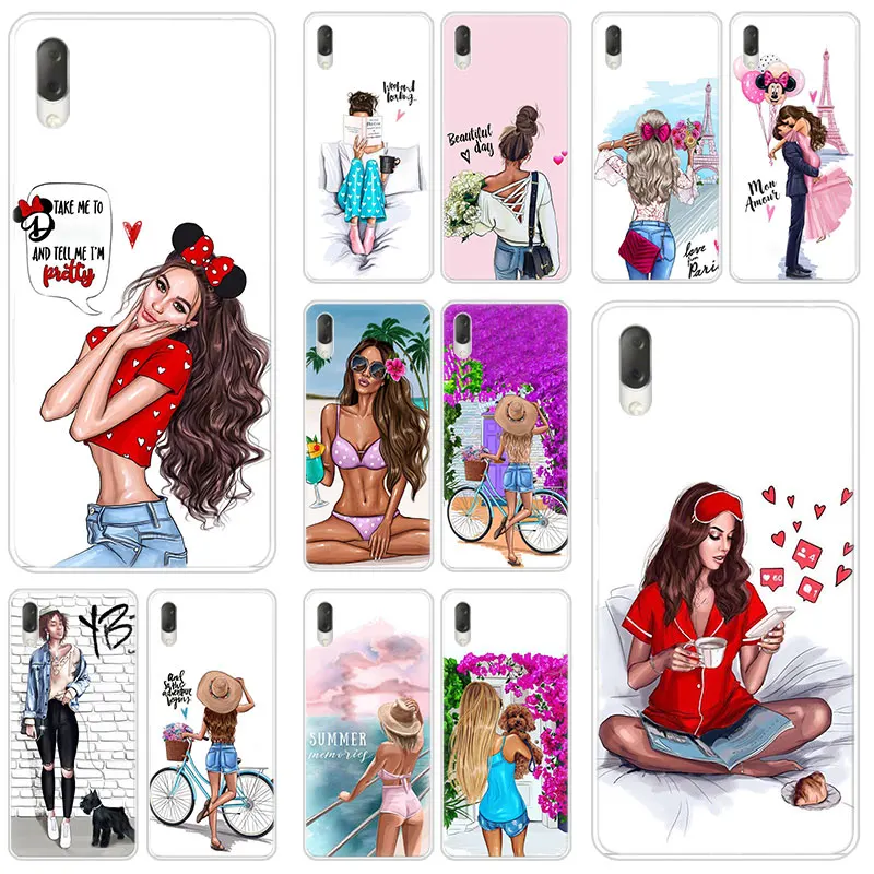 Модный жесткий чехол для девочек Sony Xperia L1 L2 L3 X XA XA1 XA2 XA3 Ultra 10 Plus E5 XZ XZ1 XZ2 Compact XZ3 XZ5 2