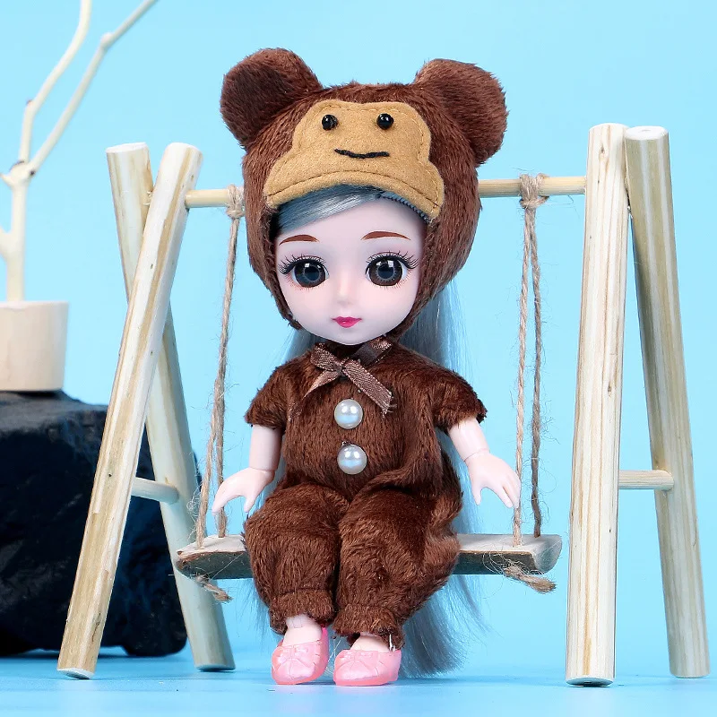 Новый Модный милый плюшевый комплект с животными 16 см мини кукла Bjd одежда наряды