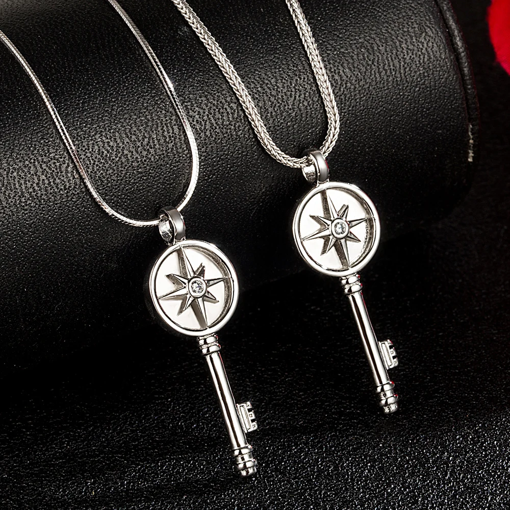 

Classic Women's 100% 925 Sterling Silver Key Pendant Chokers Necklace ROLO Chain/Snake Chain/Chopin Chain 45-65CM Charm Jewelry