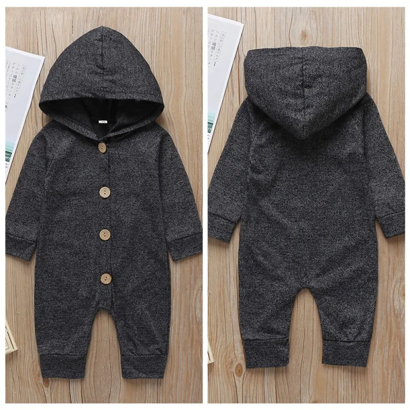 

Cotton Newborn Infant Baby Girl Boy Romper Fashion Style Solid Cute Rabbit Ears Hooded Button Jumpsuit Outfits Clothes 0-24M New