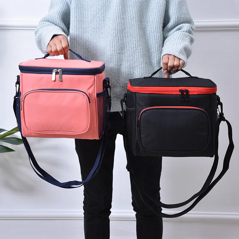 Большая утолщенная сумка холодильник на плечо Термосумка для ланча тоут