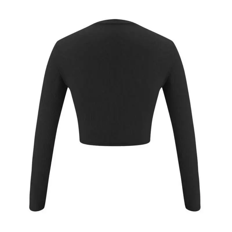 

Womens Long Sleeve Crew Neck Crop Tops T Shirt Ladies Casual Loose Basic Tee