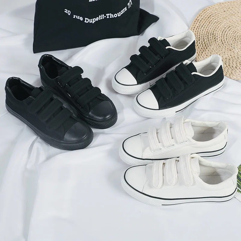 

Summer low top sneaker canvas shoe glue Velcro vulcanized shoes casual classic women's style shose