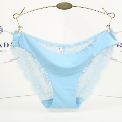 Небесно-голубой S-XXL, женское сексуальное нижнее белье, шорты, женские прозрачные кружевные трусики, бесшовные трусы, трусы - Цвет: Небесно-голубой