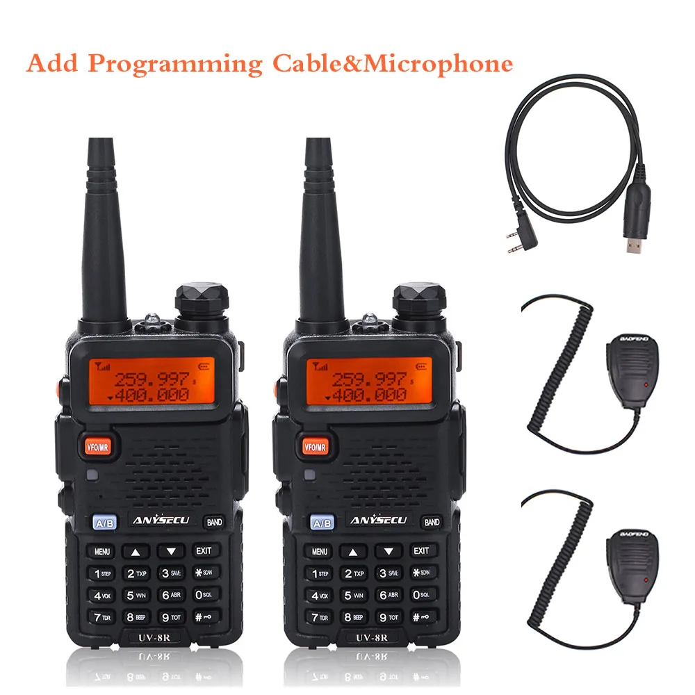 2XUV-5R-3B-mic-usb BaoFeng UV-5R трехдиапазонное BF-R3 UV-5RX3 иди и болтай Walkie Talkie “иди и 136-174 МГц 220-260 МГц 400-520 МГц Любительская ветчина ручной Портативный(2 шт - Цвет: 2XUV-5R-3B-mic-usb