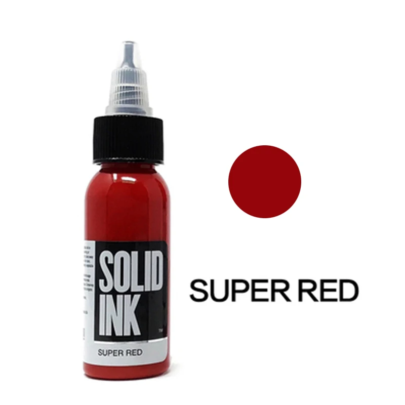 super red Чистый, набор чернил для татуажа, пигмент, профессиональное пигмент краска для тату pigmentos тату краска tinta para labios хна для тату цвет tinta para tatuar - Цвет: super red