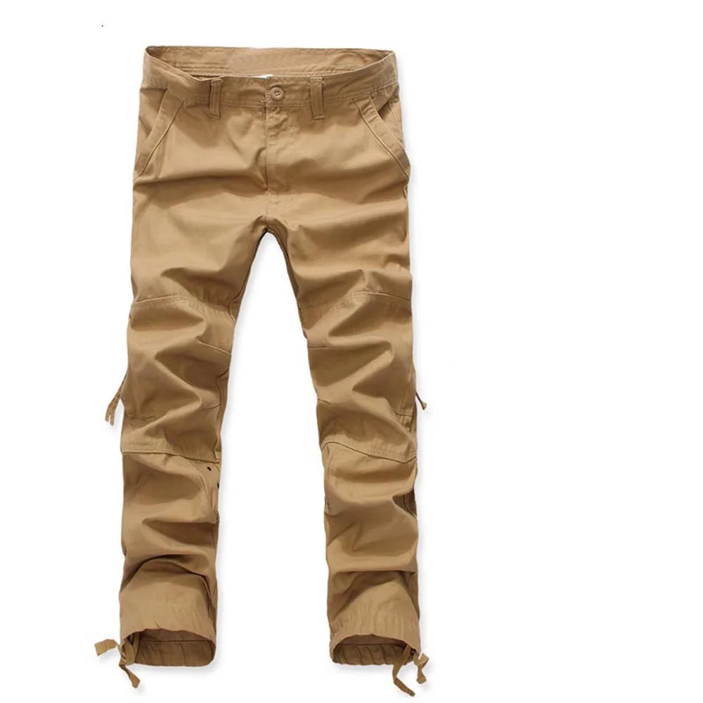 Pantalones Hombre 3 цвета хлопковые штаны с карманами для бега военные мужские свободные