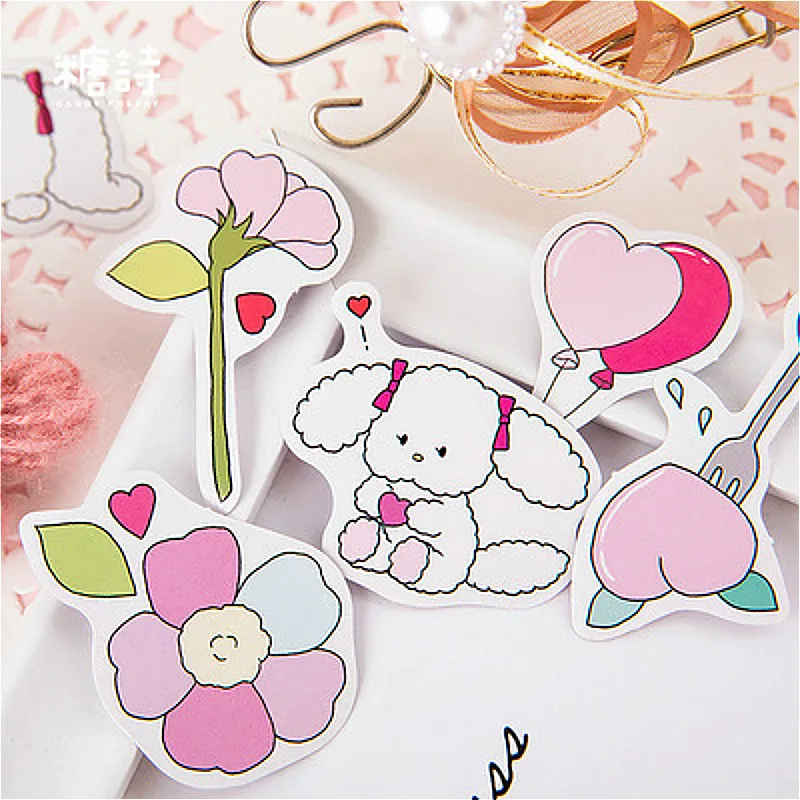 1 упаковка блестящих розовых милых канцелярских наклеек клейкая бумага с