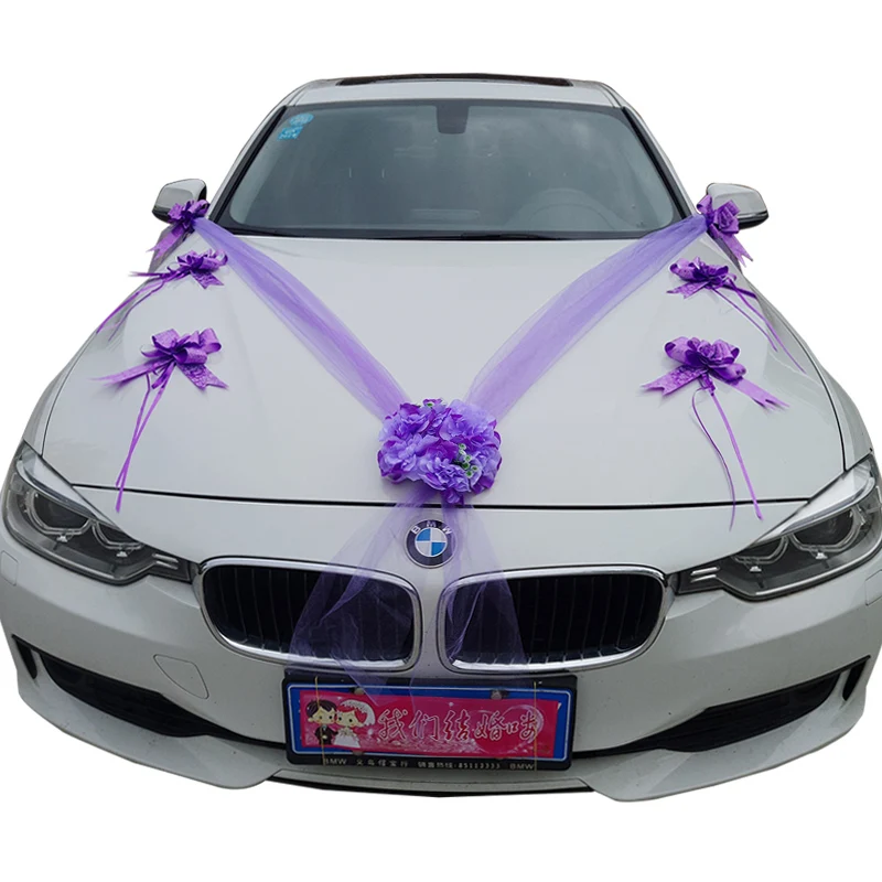 Свадебные автомобильные декоративные цветы шелковые искусственные тюли с