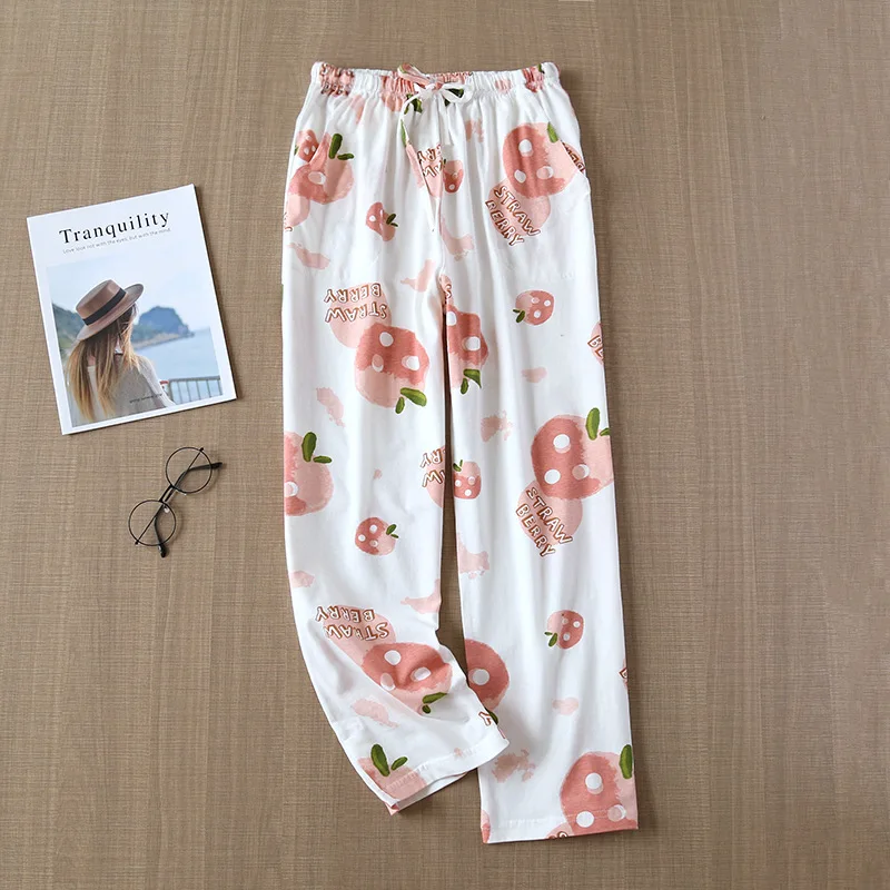 Fdfklak Sleep Bottoms Cotton Pajama Pants Women Piyamas Trousers Lounge Spring Summer New Print Home | Женская одежда