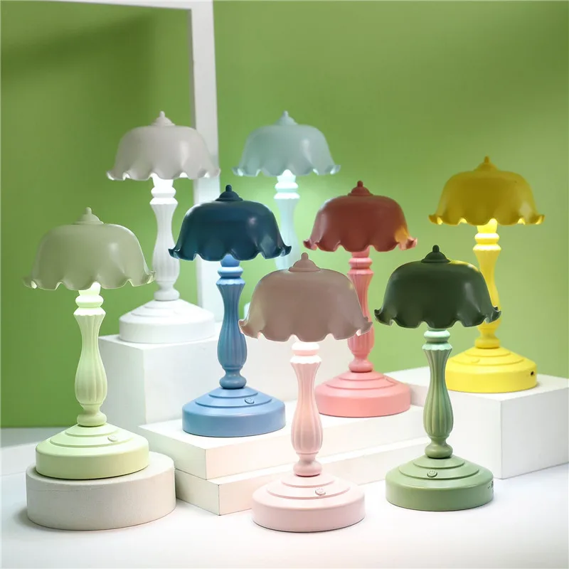 

USB Rechargable Retro LED Table Lamp Night Reading Book Lamps Eye Protections Light Dimmable Bedside Bedroom Light 4