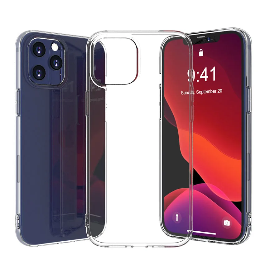 Мягкий прозрачный чехол из ТПУ для телефона iPhone 12 Mini 11 Pro Max 12Pro 11Pro X XR XS 7 8 Plus SE 2020 6S