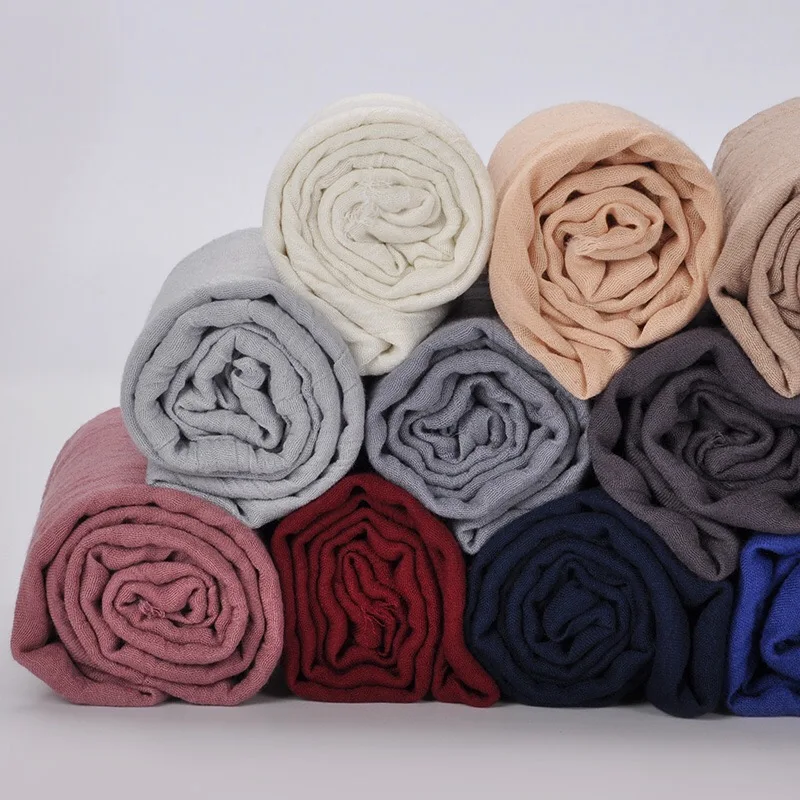 

Women Chiffon Shawl Solid Color Fashion Wrap Scarf Muslim Arabic Scarves Hijab Instant Shawl Bawal 180x90cm 2021 New