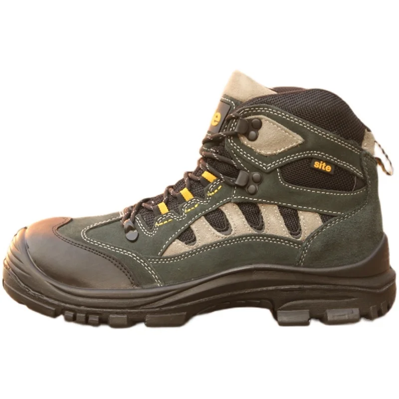 

Мужская Безопасная рабочая обувь из натуральной кожи со стальным носком; Антиударная антиударная Антистатическая дышащая обувь для пеших ...