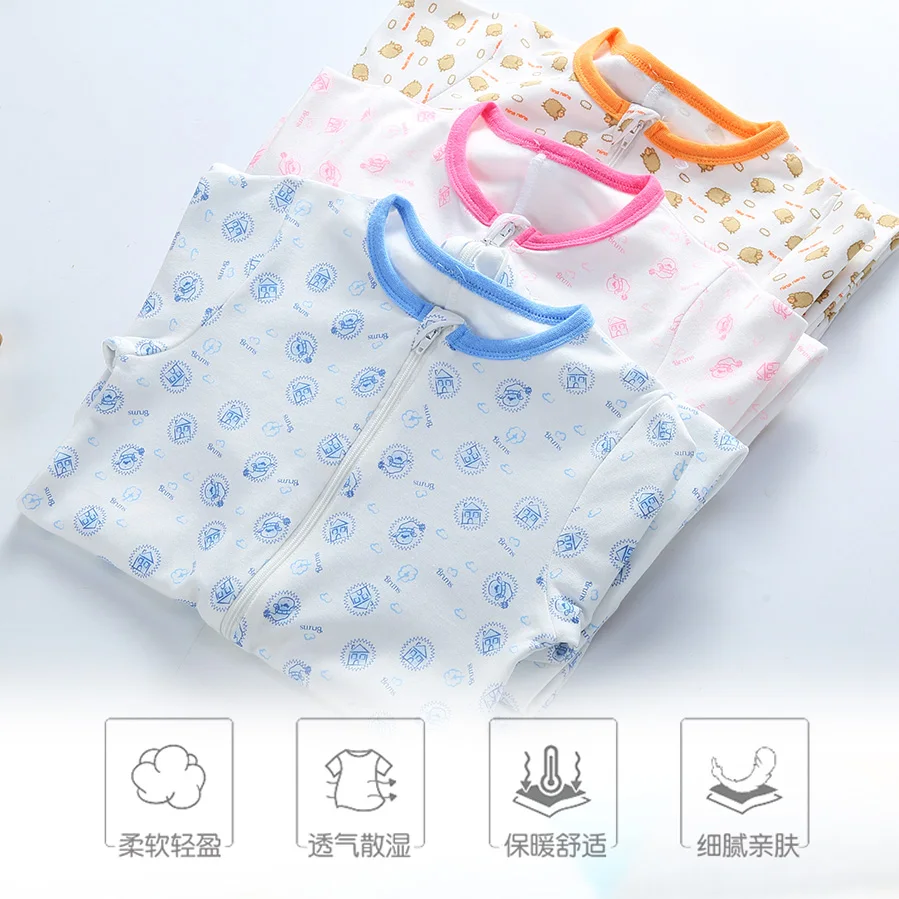 Одежда для малышей из 100% хлопка с длинным рукавом на молнии цельная мальчиков и