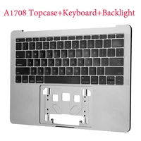 new a1708 topcase for macbook retina pro 13 a1708 top case us uk ru france es keyboard with backlight 2016 2017
