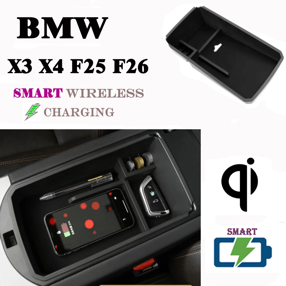 

Для беспроводного зарядного устройства BMW QI, держатель для телефона с беспроводной зарядкой для X3 X4 F25 F26 2011 ~ 2018