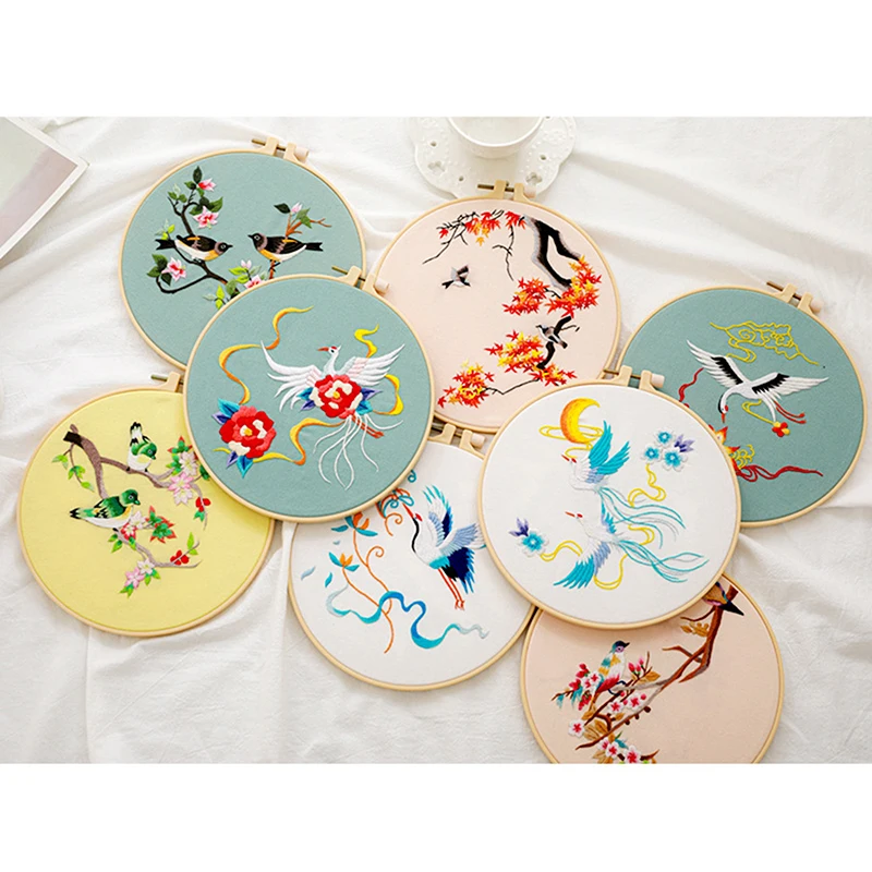 

Набор для вышивания с изображением цветов, с кольцом