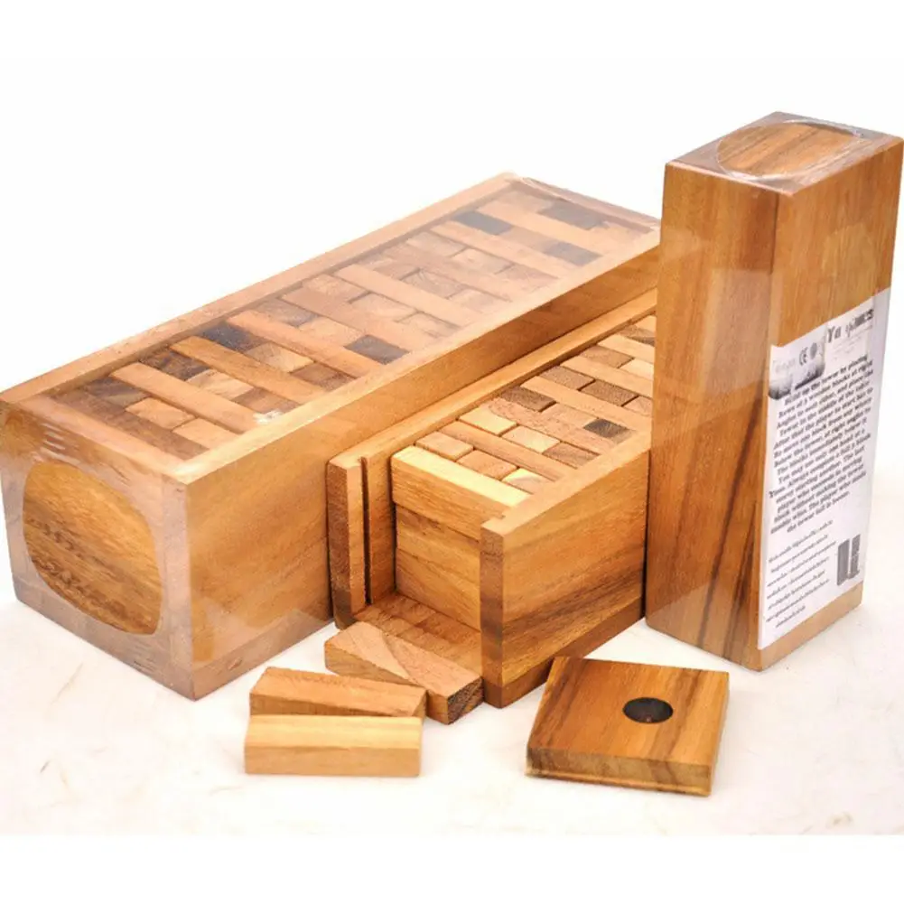 

Adult Intellectual Tabletop Game Party Toys Stacked High Draw Stacking Building Blocks Wooden Crafts Bar Entertainment Kits