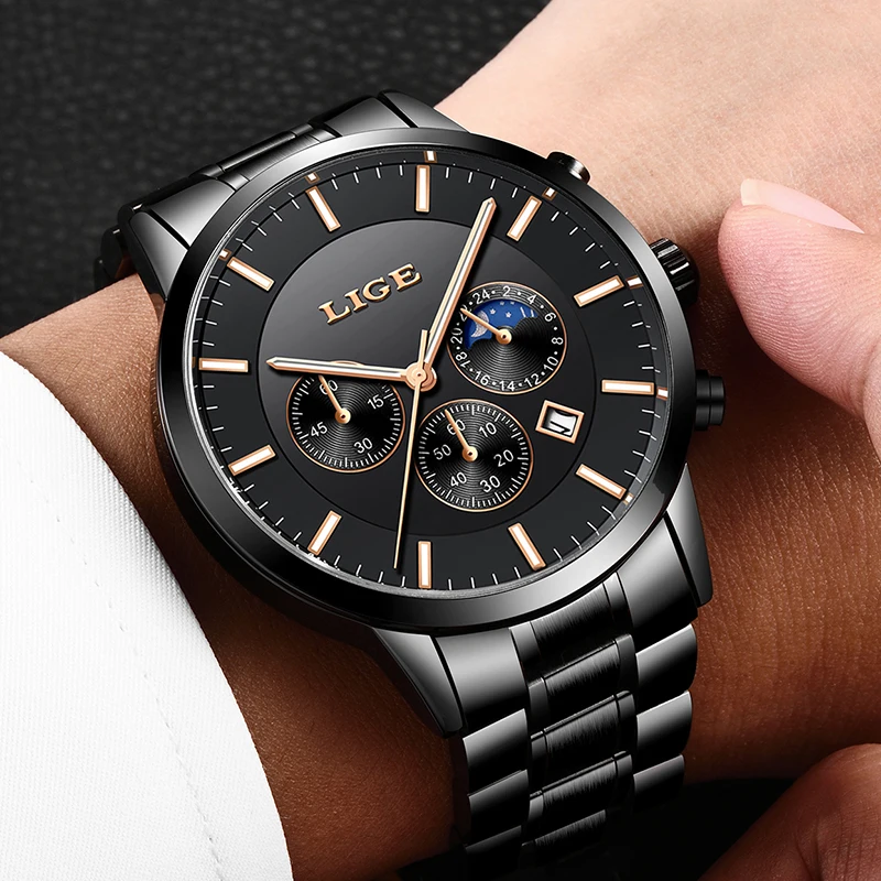 Relogio Masculino 2019 LIGE мужские часы Топ бренд класса люкс модные деловые повседневные