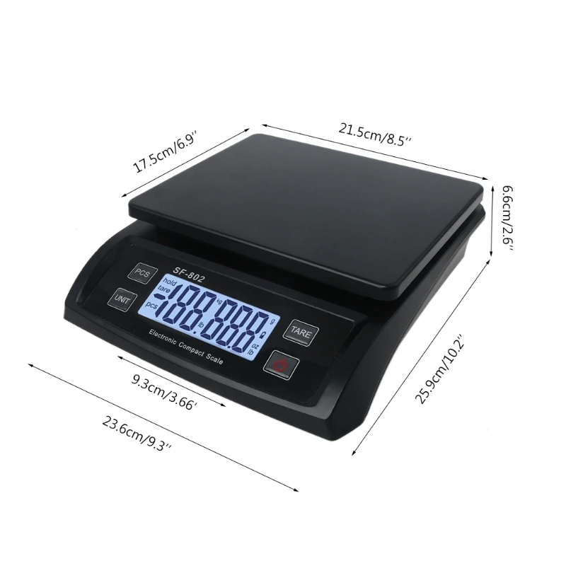 

Digital Shipping Postal 66lb Scale Package Postage Scale with Hold & Tare Function EU/US Types AC Adapter Included
